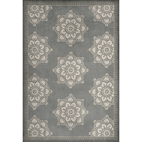 Indian Loop Pewter & Flax Vinyl Floorcloth