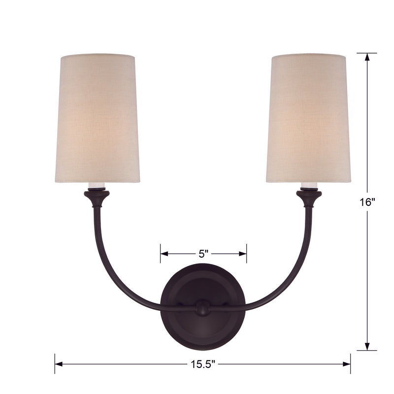 Libby Langdon For Crystorama Sylvan 2-Light Wall Sconce