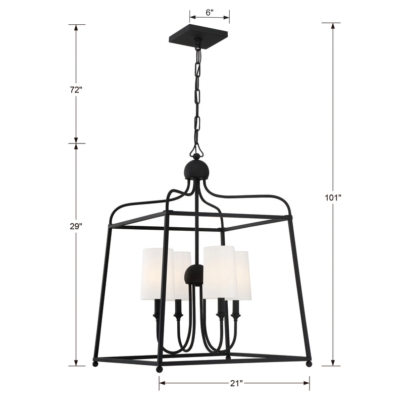 Libby Langdon For Crystorama Sylvan Shade 2244 4-Light Chandelier