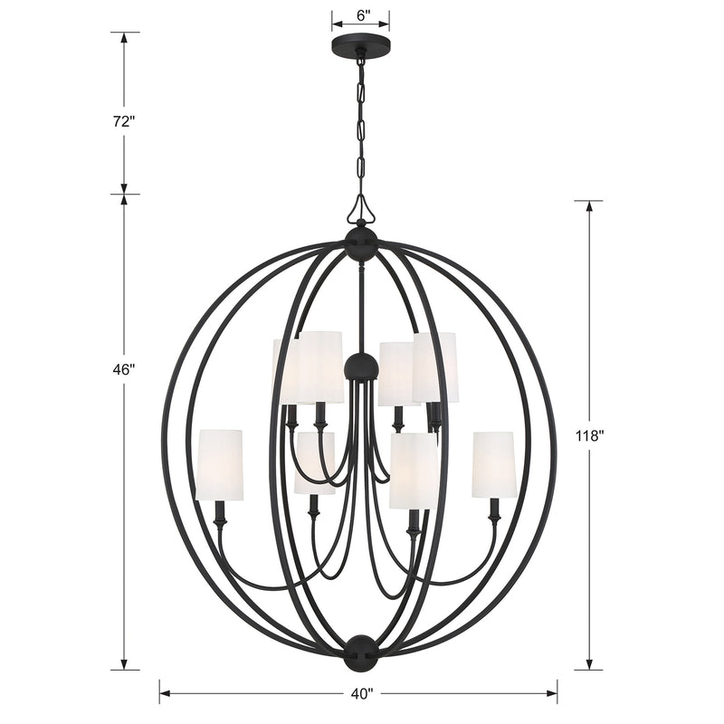 Libby Langdon For Crystorama Sylvan Shade 2246 8-Light Chandelier