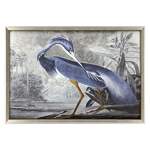 Audubon Heron in Silver Framed Art