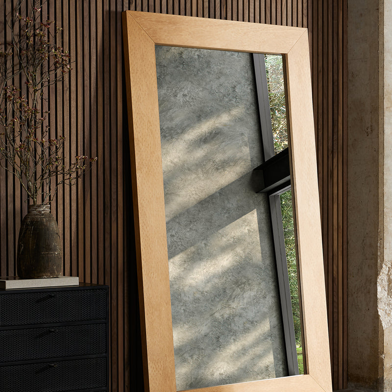 Four Hands Burl Wood Floor Mirror - Final Sale