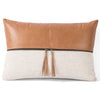 Four Hands Leather and Linen Throw Pillow