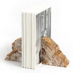 Four Hands Petrified Wood Book End Set