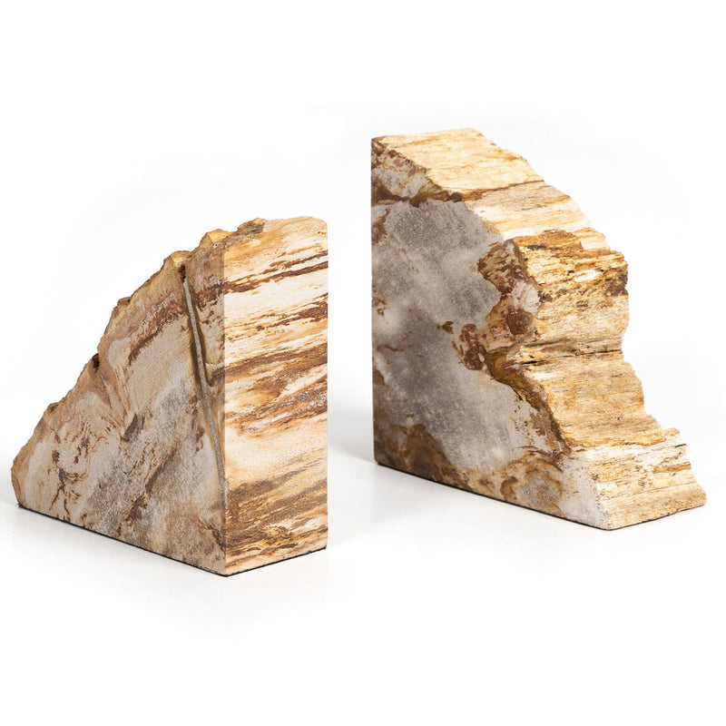 Four Hands Petrified Wood Book End Set