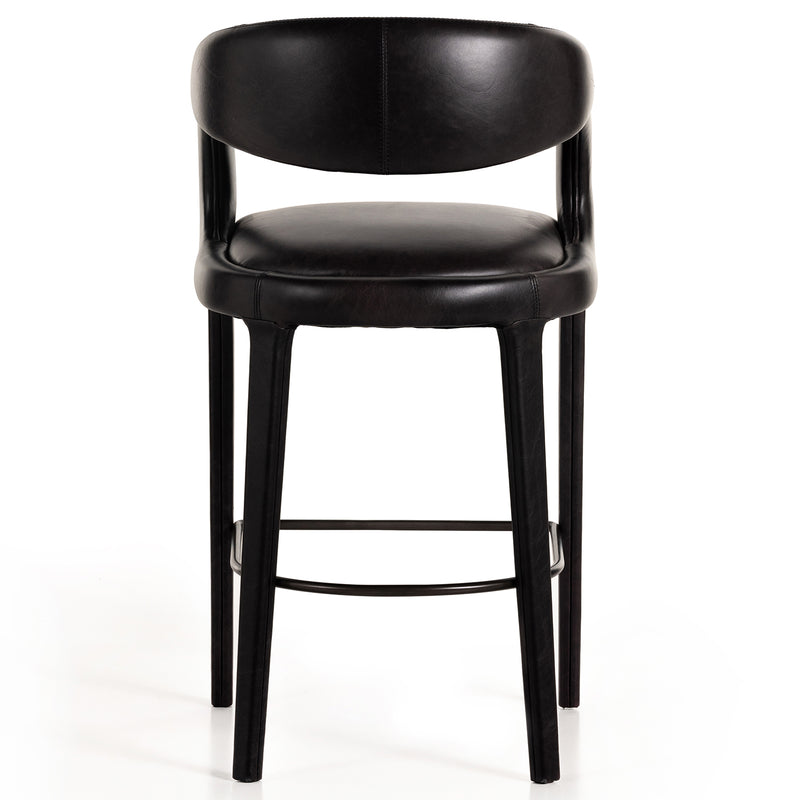 Four Hands Hawkins Leather Bar Stool