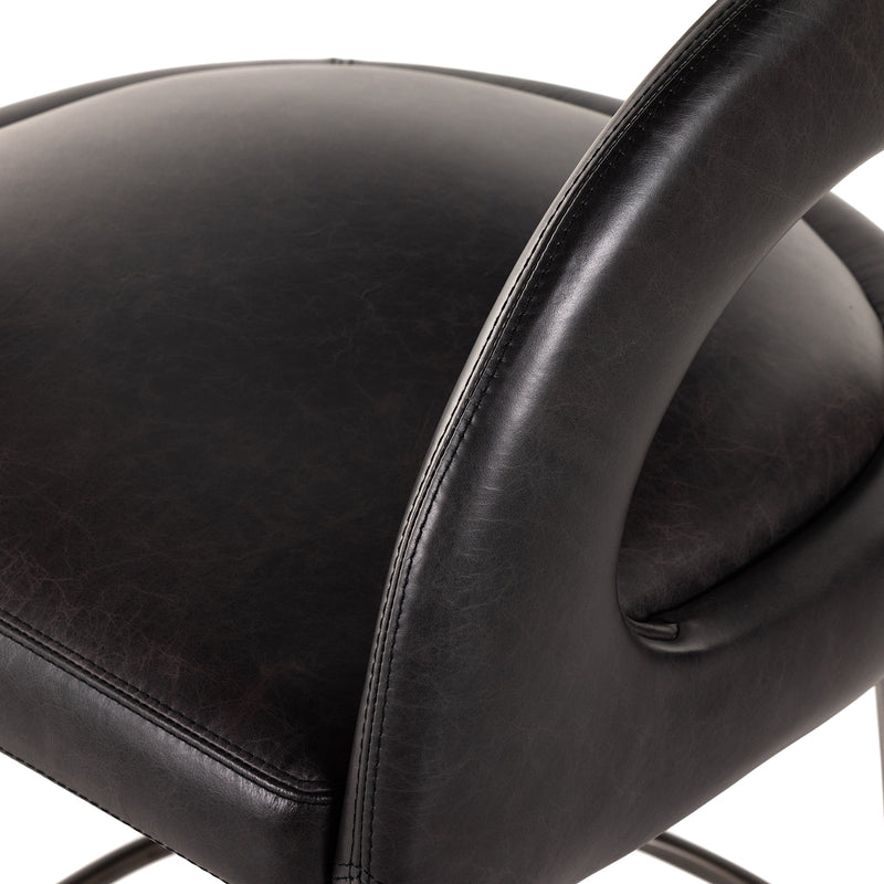 Four Hands Hawkins Leather Bar Stool