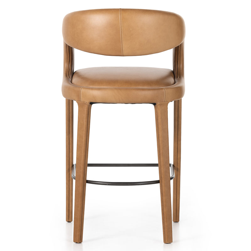 Four Hands Hawkins Leather Bar Stool