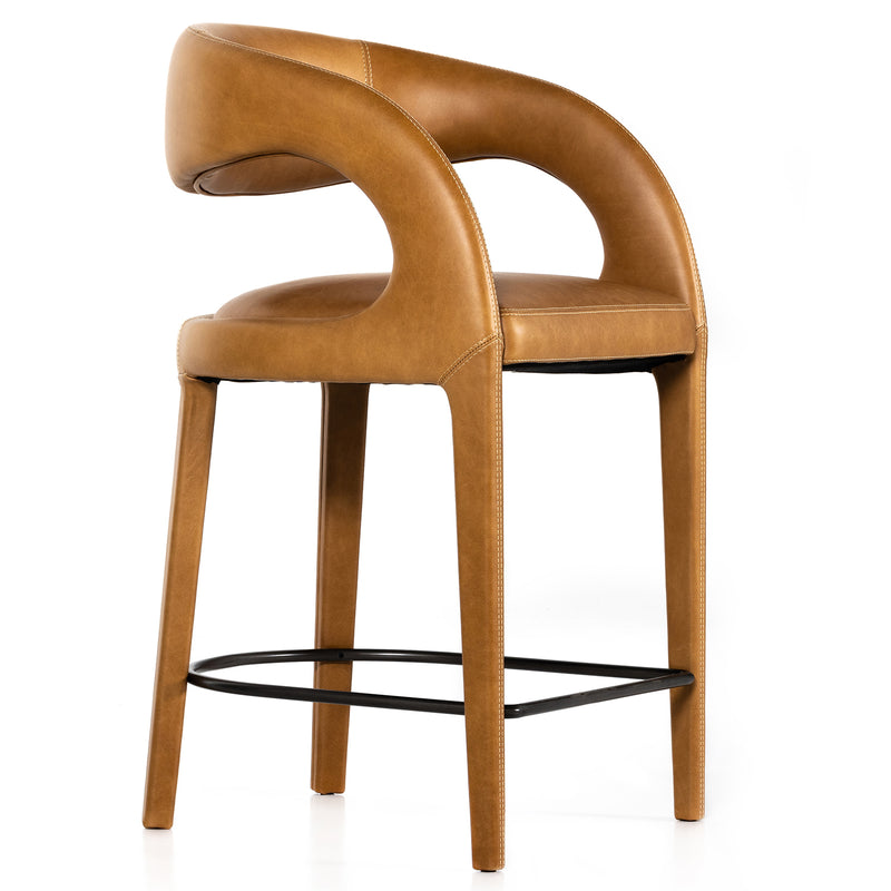 Four Hands Hawkins Leather Counter Stool