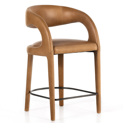 Four Hands Hawkins Leather Counter Stool