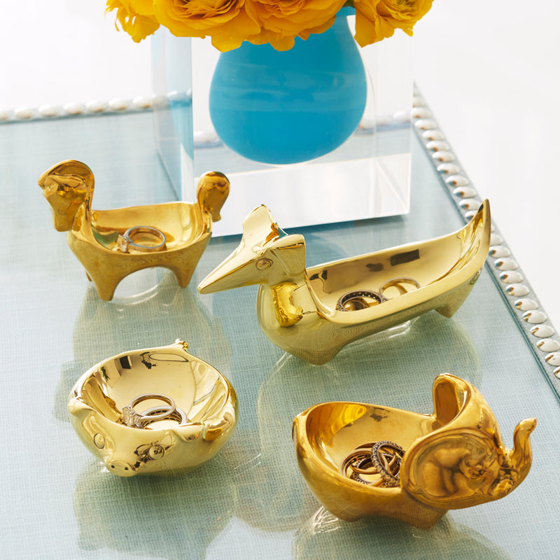 Jonathan Adler Brass Elephant Ring Bowl