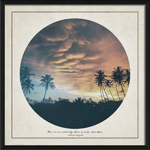 Palm Trees at Dusk Framed Print