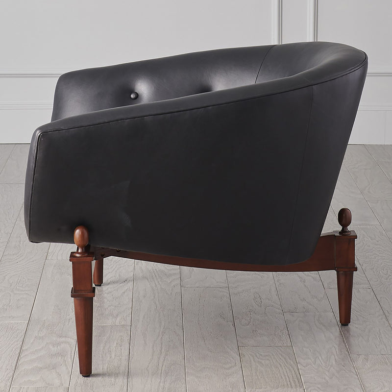 Global Views Mimi Black Leather Chair