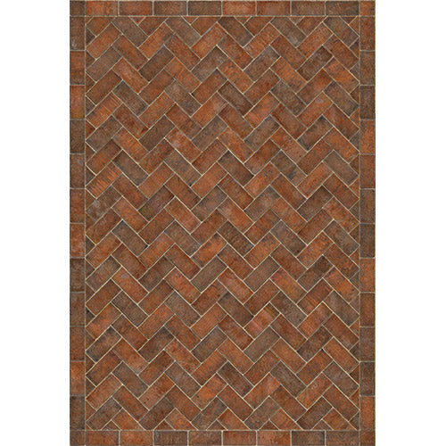 Herringbone - Trip to Market Square Vinyl Floorcloth