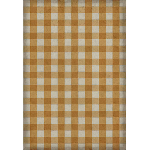 Gingham Canvas Yellow Vinyl Floorcloth