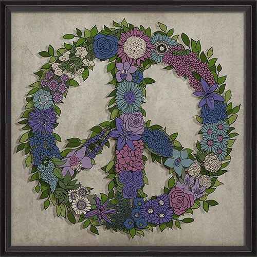 Groovin' Peace Sign Framed Art