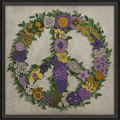 Peace Train Peace Sign Framed Art