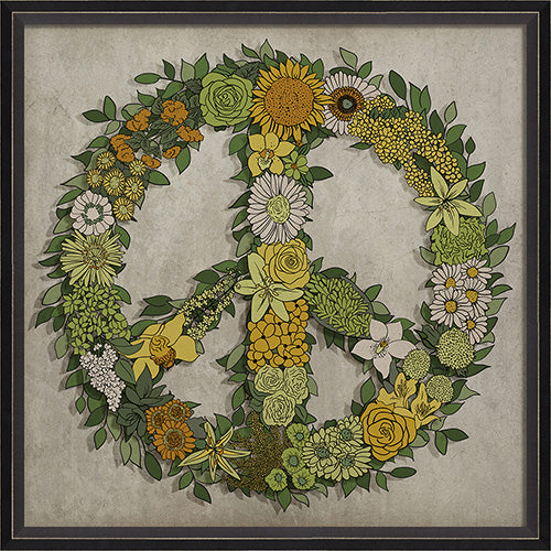 Seasons in the Sun Peace Sign Framed Art