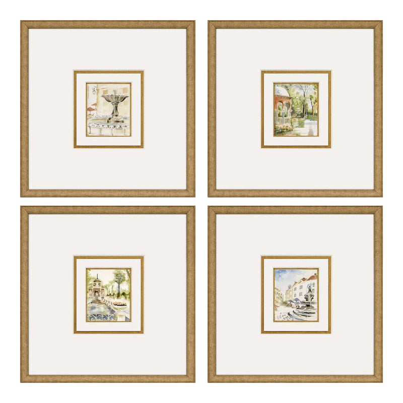 Jardine Fountains II Framed Art Set of 4