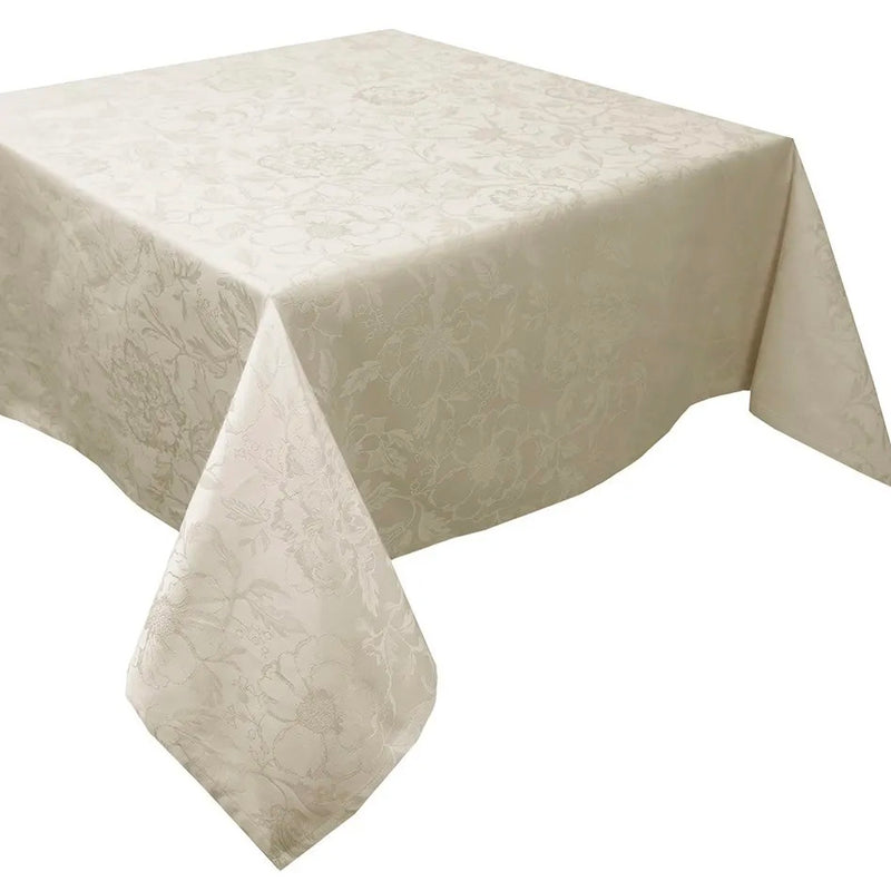 Garnier Thiebaut Mille Charmes Ecru De Blanc Jacquard Tablecloth