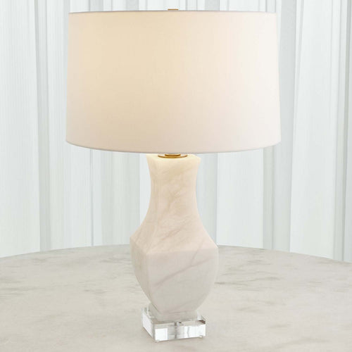 Global Views Alabaster Square Urn Lamp