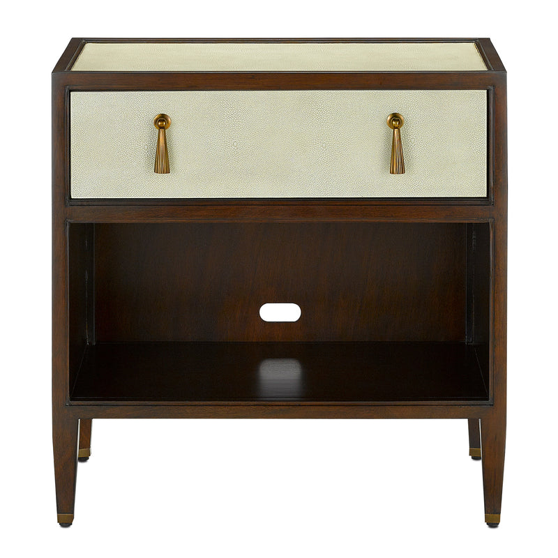 Currey & Co Evie Shagreen Nightstand - Final Sale