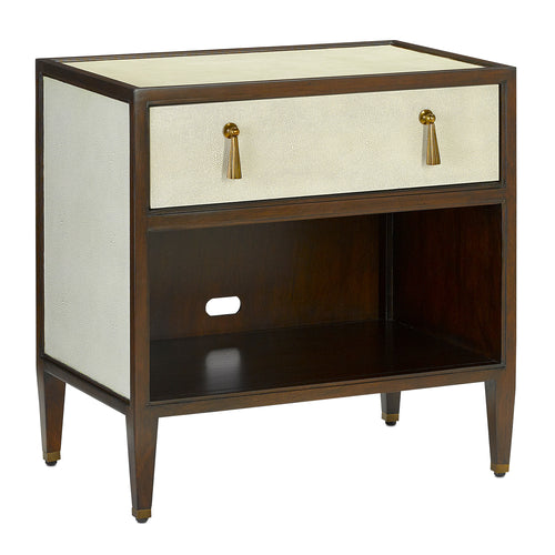 Currey & Co Evie Shagreen Nightstand - Final Sale