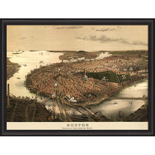 Boston Map 1877 Framed Print