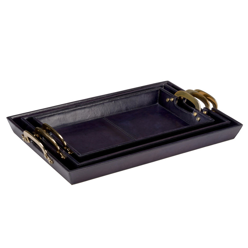 Wildwood Navy Tray Set Of 3