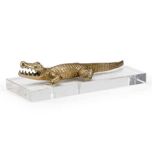 Wildwood Croc Of Brass Decorative Accent