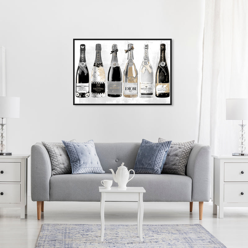 Oliver Gal Fashion Champagne Galore Day Framed Canvas Print Wall Art, 30in x 20in