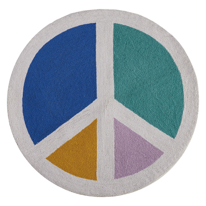 Ampersand Circle Shaped Peace Hook Rug