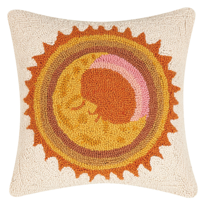 Cat Coq Retro Moon Throw Pillow