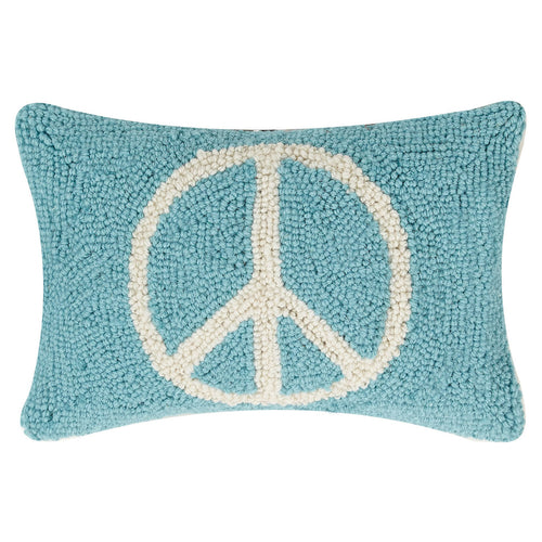 Blue Peace Hook Throw Pillow