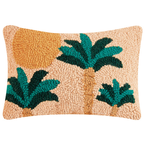 Palm Sunset Hook Throw Pillow