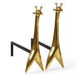 Jonathan Adler Brass Giraffe Andiron Set