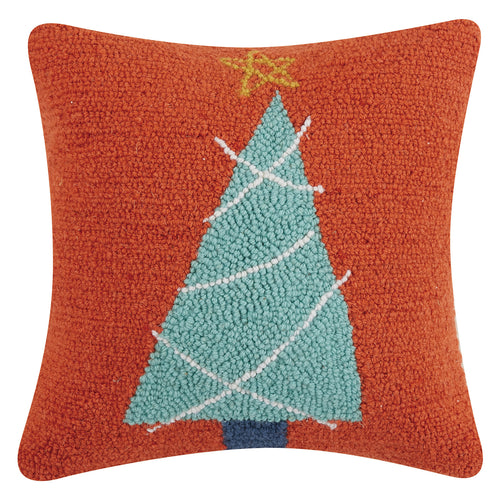 Christmas Tree Hook Throw Pillow