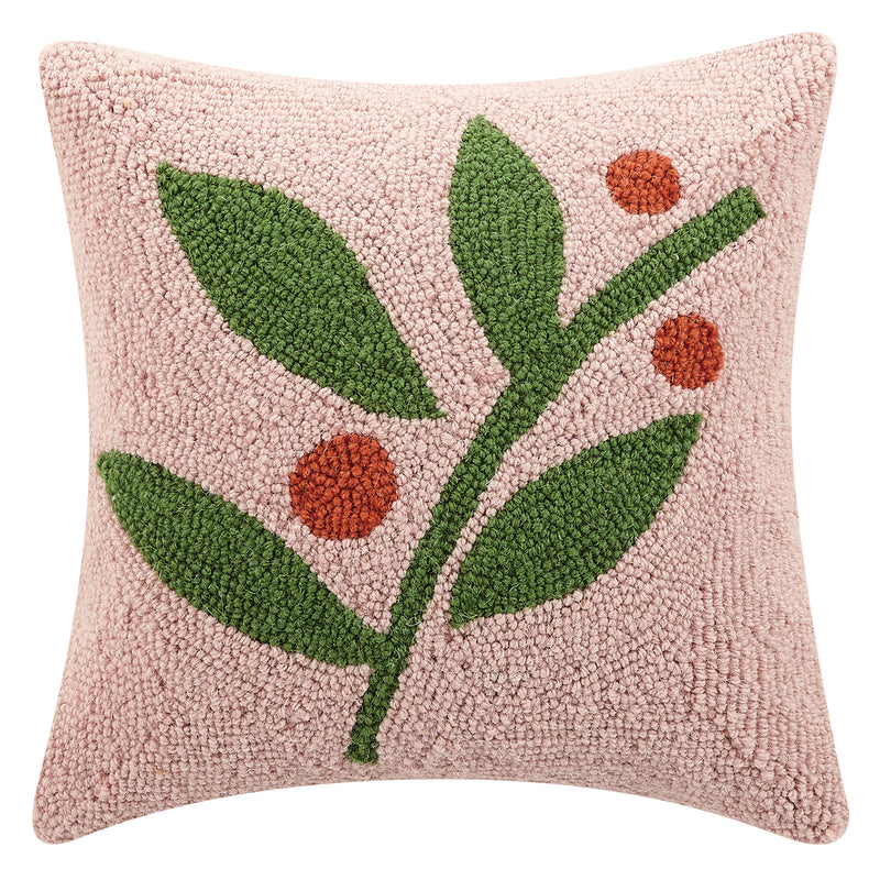 Ampersand Christmas Berries Hook Throw Pillow