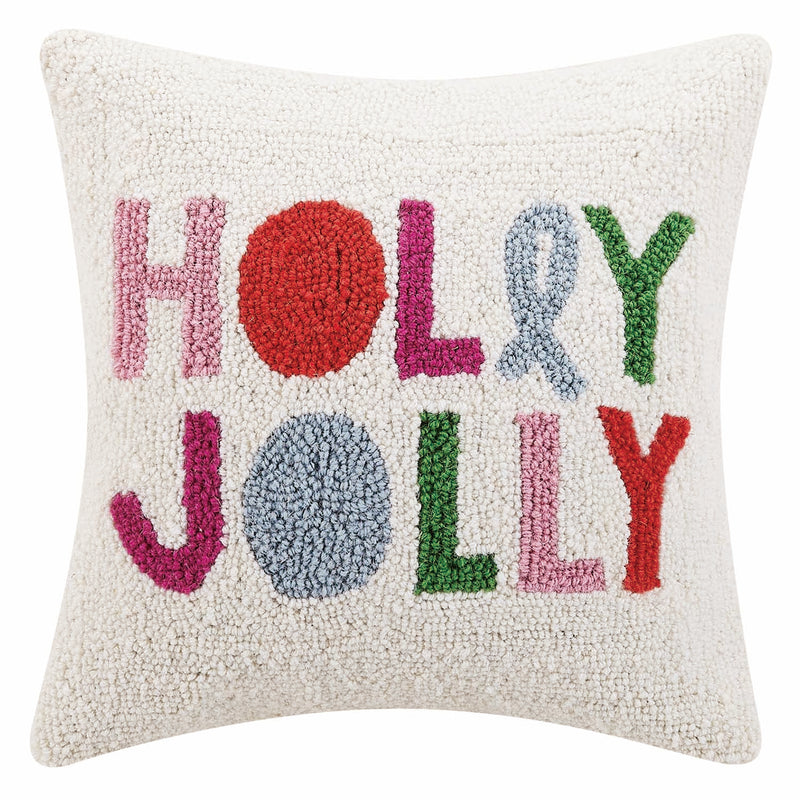 Ampersand Holly Jolly Hook Throw Pillow