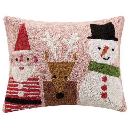 Santa and Friends Hook Throw Pillow