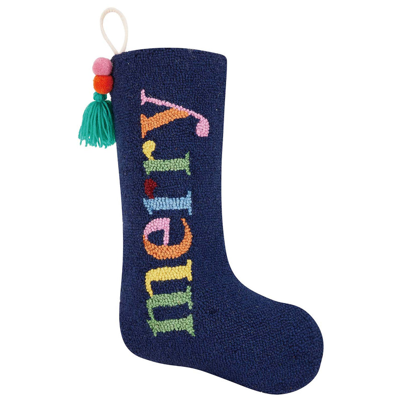 Ampersand Merry Tassel Hook Christmas Stocking