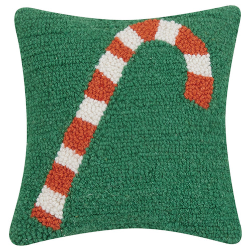 Ampersand Candy Cane Hook Throw Pillow