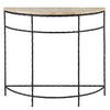 Currey & Co Boyles Demilune Travertine Console Table