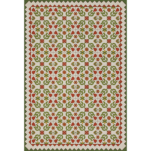 Floral Quilt - Flowers In The Mirror Vinyl Floorcloth