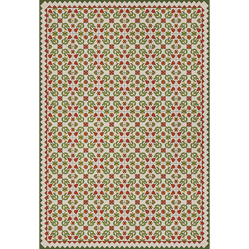 Floral Quilt - Flowers In The Mirror Vinyl Floorcloth