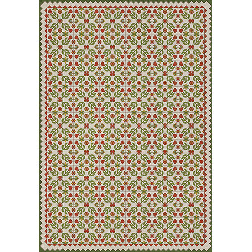 Floral Quilt - Flowers In The Mirror Vinyl Floorcloth