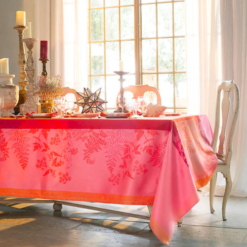 Garnier Thiebaut Ombelles Rose Jacquard Tablecloth