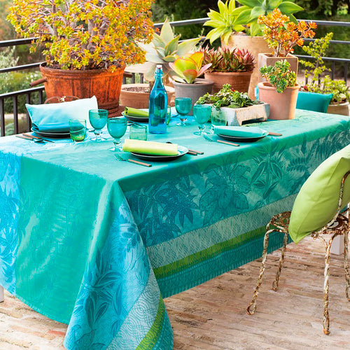 Garnier Thiebaut Mille Alocasias Atoll Jacquard Tablecloth