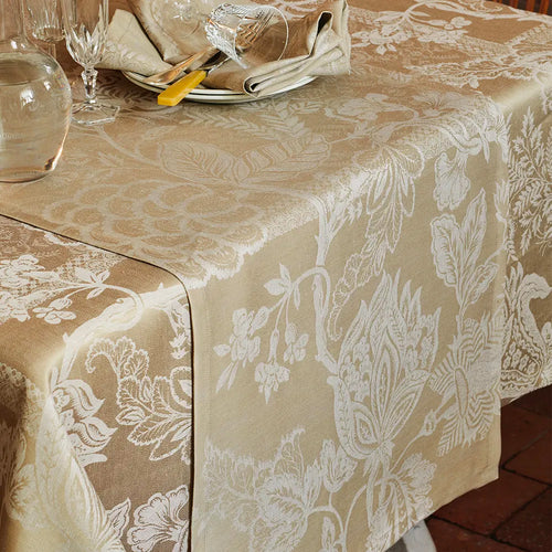 Garnier Thiebaut Scarlett Naturel Jacquard Table Runner