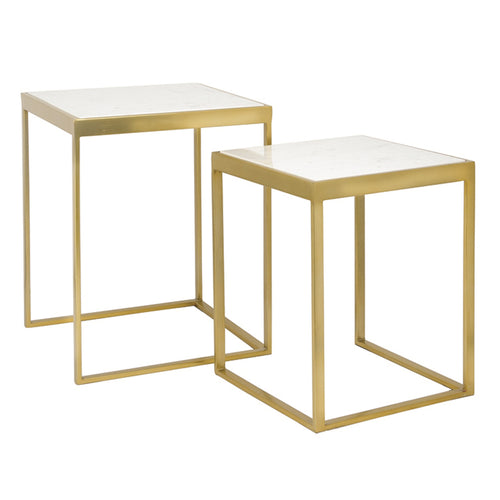 Viva Marble Nesting End Table Set of 2